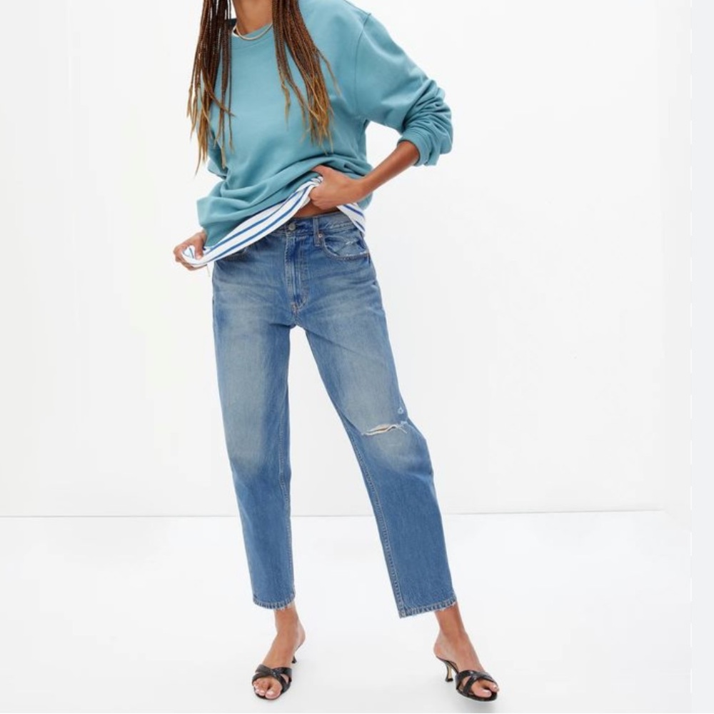 Gap High Rise Pleated Barrel Jeans with Washwell